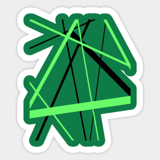 Criss Crossed Lime and Black Stripes Sticker